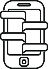 Poster - Phone big chat icon outline vector. Internet content. Business group