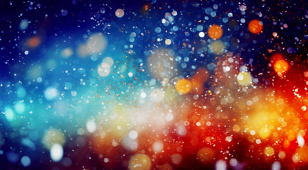 Christmas shiny bokeh in blue and red colors