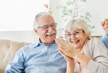 Wall Mural - senior portrait woman man couple happy retirement smiling love elderly lifestyle old together active