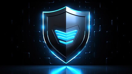 Wall Mural - cyber defense shield logo for internet data security lock logo icon design