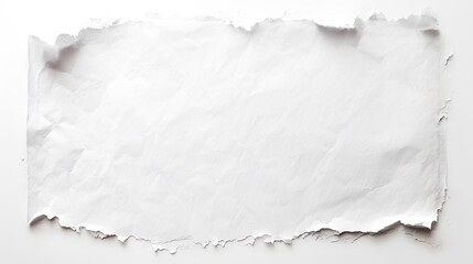 Poster - White blank handmade rough watercolor or aquarelle paper sheet with torn edges. Close up isolated on white background. Image.