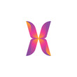 A butterfly symmetrical logo.