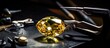 Crafting jewelry using professional tools in a jeweler s studio a beautiful macro shot of a handmade jeweler manufacturing a yellow diamond stone With copyspace for text