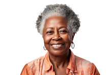 Close-up Portrait Of A Senior Old Black African American Woman With Grey Hair, Studio Photo, Png Transparent, Generative Ai