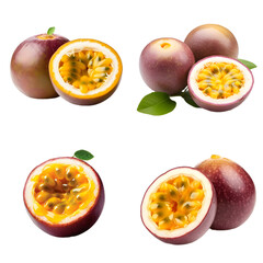 set of passion fruits isolated