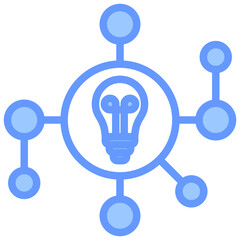 Mind Map Blue Icon