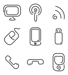 Poster - Electronics and mobile set icons