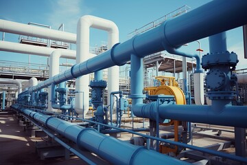 Gas pipeline, energy supply through pipes, resources raw materials for energy and industry.