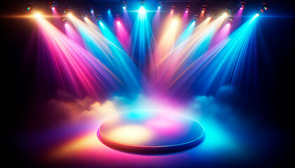 Poster - stage podium scene background. generative ai