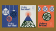 © Kenya Flores - Conjunto de tarjetas postales, póster de Navidad mexicana, posadas navideñas, año nuevo. Conceptos de ilustración vectorial para diseño gráfico y web, banner de redes sociales, material de marketing.