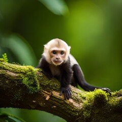 Canvas Print - white tailed macaque