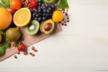 Wall Mural - Fresh and juicy fruits on white background