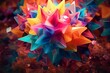 Vibrant star shapes in a contemporary 3D artwork with transparency. Generative AI