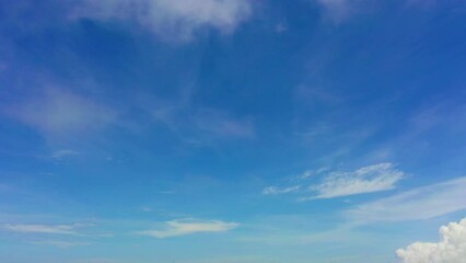 .natural daylight and white clouds floating on blue sky..aerial panorama view white clouds in the bl