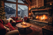  Christmas On A Snowy Mountain Cabin