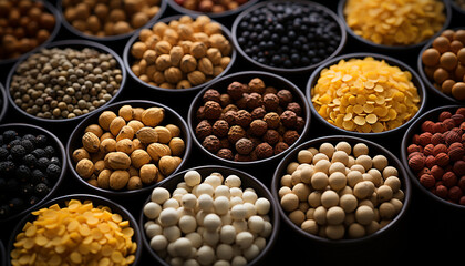 Wall Mural - Variety of healthy vegetarian ingredients in a large bowl indoors generated by AI