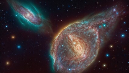 Wall Mural - Two Galaxies In The Sky