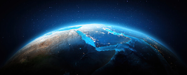 Wall Mural - red sea, middle east at night