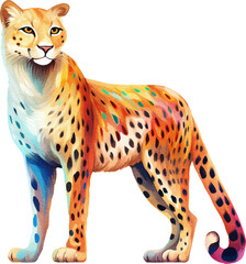 Aufkleber - Cheetah illustration created with Generative AI technology