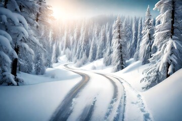 winter landscape in the mountains