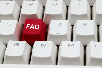 Wall Mural - Modern keyboard with FAQ button
