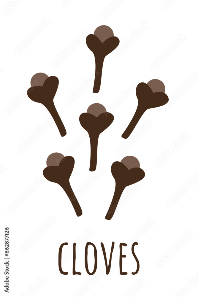 Clove seeds element. Aromatic spice. Holiday aroma ingredient. Natural ...