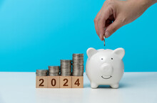 New Year 2024 And Piggy Bank