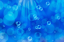 Fondo Azul Con Luces Y Burbujas De Agua 