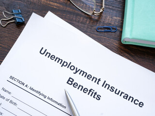 Wall Mural - Unemployment Insurance benefits application for signing.