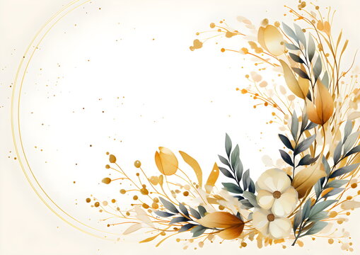 a white and yellow floral arrangement on a white background. Abstract Ivory foliage background with negative space for copy..