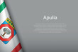 flag Apulia, region of Italy, isolated on background with copyspace