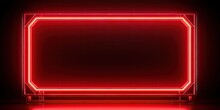 Red Neon Sign Retro Retro Frame Banner Generative AI