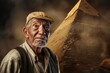 Precious Ancient egyptian pyramid old man. Ancient worker. Generate Ai