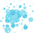 Foam bubble vector water icon, blue soap, bath shampoo suds splash. Laundry, wash soapy, clean underwater. Soda, carbonated fun illustration
