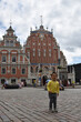 Kid playing traveling in Riga, letonia
