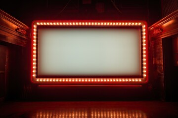 Poster - retro theater banner on the wall generative ai