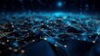 Digitale Landschaft: Leuchtendes Netzwerk bei Nacht, Symbol für KI und Digitalisierung