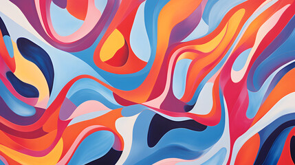 Poster - abstract colorful background with waves