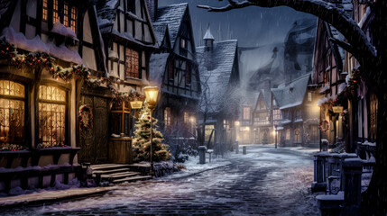 Naklejka na meble Pre-Christmas Impressions from City Country the Mountains Wallpaper Background Backdrop Cover Digital Art 