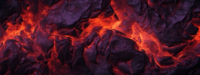 Wall Mural - Lava texture fire background rock volcano magma molten hell hot flow flame pattern seamless. Earth lava crack volcanic texture ground fire burn explosion stone liquid black red inferno planet relief.