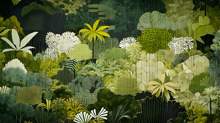 Wall Mural - pattern of green