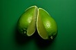 a halved lime with a green color. Generative AI
