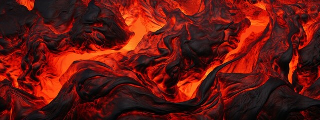 Wall Mural - Lava texture fire background rock volcano magma molten hell hot flow flame pattern seamless. Earth lava crack volcanic texture ground fire burn explosion stone liquid black red inferno planet relief.