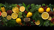 Fruits on The Black Background