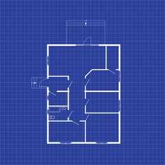 Wall Mural - Floor plan of a modern apartment on graph paper. Vector blueprint. Architectural background