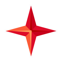Poster - Four pointed star twinkle 2D cartoon object. Sparkle decoration isolated vector item white background. Xmas Christmas shine. Burst star. Magical starry shape color flat spot illustration