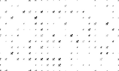 Poster - Seamless background pattern of evenly spaced black nipple symbols of different sizes and opacity. Illustration on transparent background