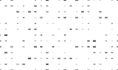 Poster - Seamless background pattern of evenly spaced black baby cot symbols of different sizes and opacity. Illustration on transparent background