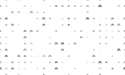 Poster - Seamless background pattern of evenly spaced black lesbian symbols of different sizes and opacity. Illustration on transparent background