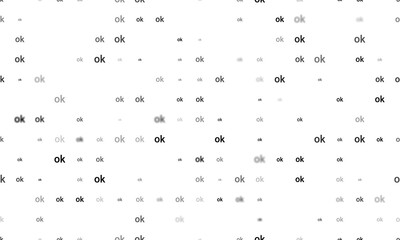 Poster - Seamless background pattern of evenly spaced black ok symbols of different sizes and opacity. Illustration on transparent background